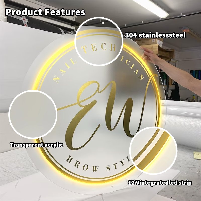 Custom Led Backlit logo Business Logo Light Metal Business Sign Illuminate 3d Logo Sign for Outdoor Wall Advertising