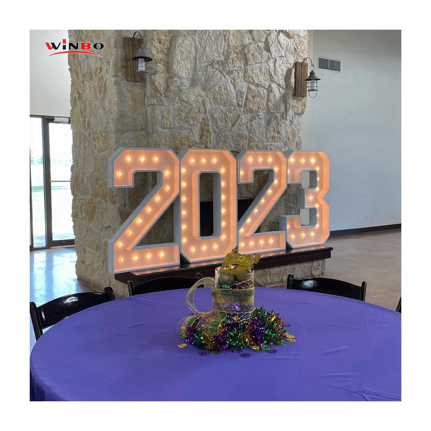 Manufacturer Customized 3ft 4ft 5ft Waterproof Giant Light up Numbers Sign Personalized Led Light up Lights Marquee Letters