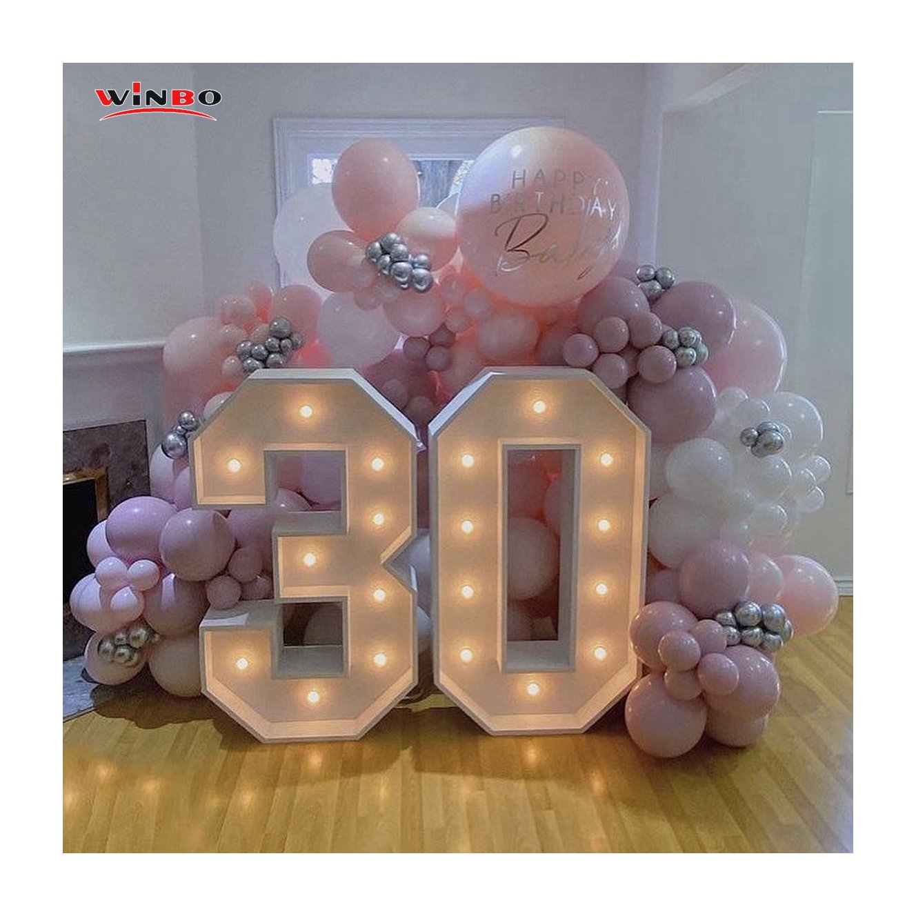 Manufacturer Customized 3ft 4ft 5ft Waterproof Giant Light up Numbers Sign Personalized Led Light up Lights Marquee Letters