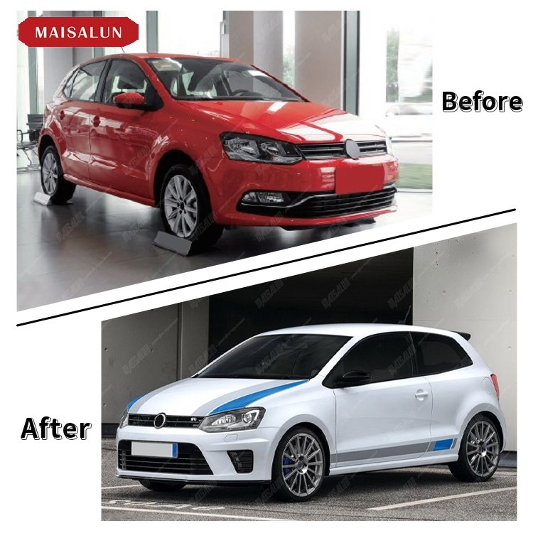 WRCstyle Body Kit Polo Facelift for Volkswagon Polo Upgrade to WRC Body Kit With Front Bumper Side Skirts Diffuser