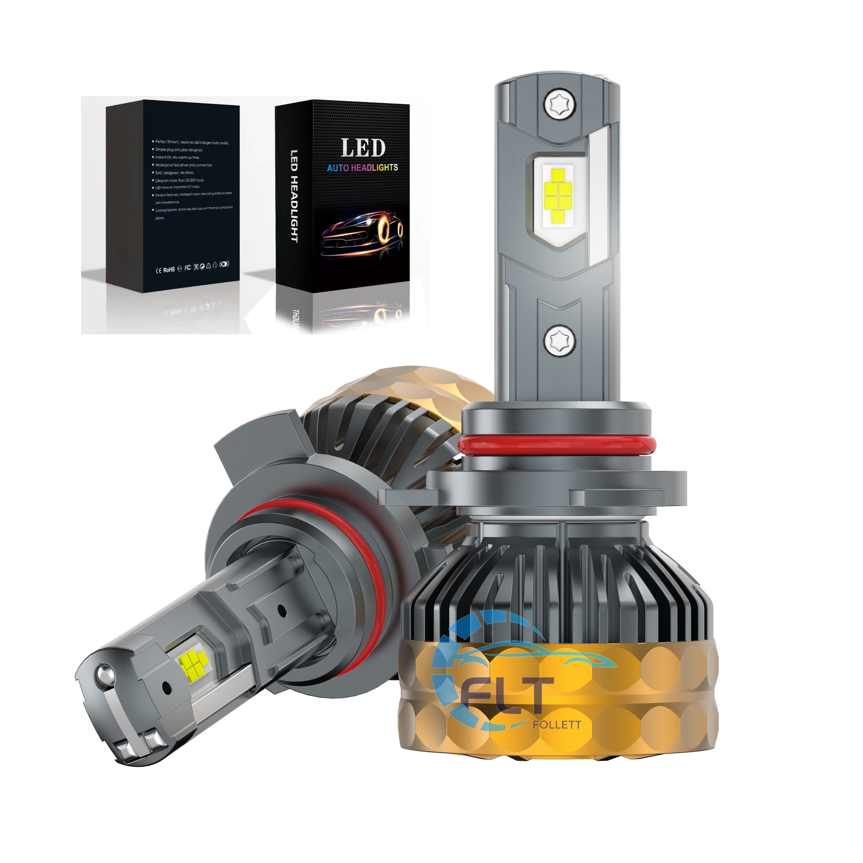 2025 Free Canbus Car Lamp 360 12v Auto Light Kit Luz Focos Luces Vehicle Headlamp Canbus 9005 9006 H11 H7 H4 Led Headlight Bulb