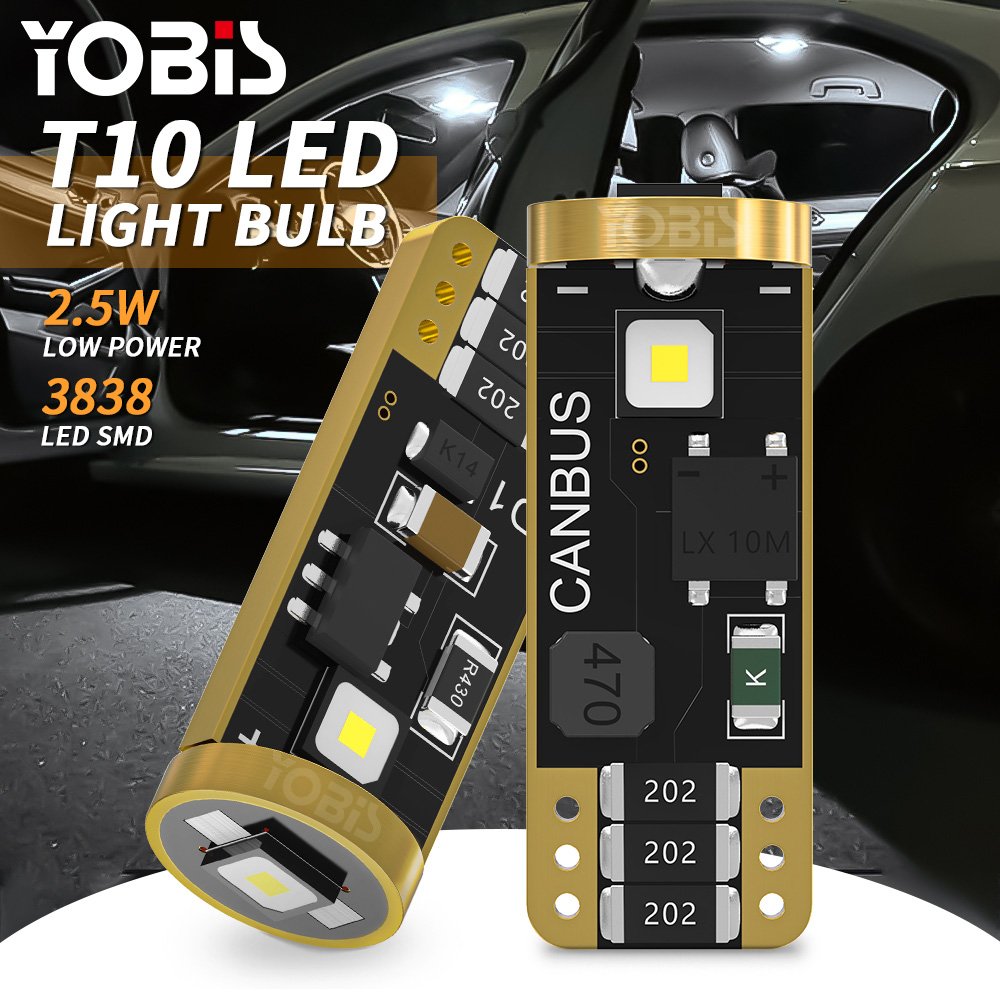 Universal 3838-3 Smd LED Bulbs Bombillo T10 W5W 194 168 12-24V Canbus LED Auto License Plate Light Luces Interior Light