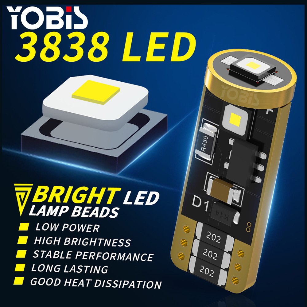 Universal 3838-3 Smd LED Bulbs Bombillo T10 W5W 194 168 12-24V Canbus LED Auto License Plate Light Luces Interior Light