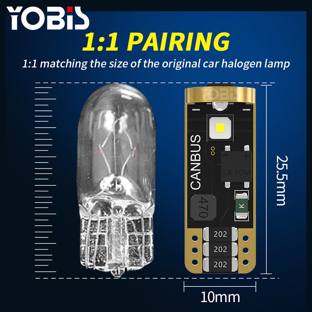 Universal 3838-3 Smd LED Bulbs Bombillo T10 W5W 194 168 12-24V Canbus LED Auto License Plate Light Luces Interior Light