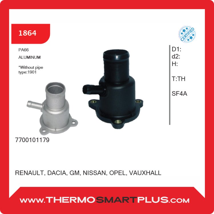 Original THERMOSMART PA66 ALUMINUM 7700101179 Truck Engine Thermostat Housing for RENAULT DACIA NISSAN