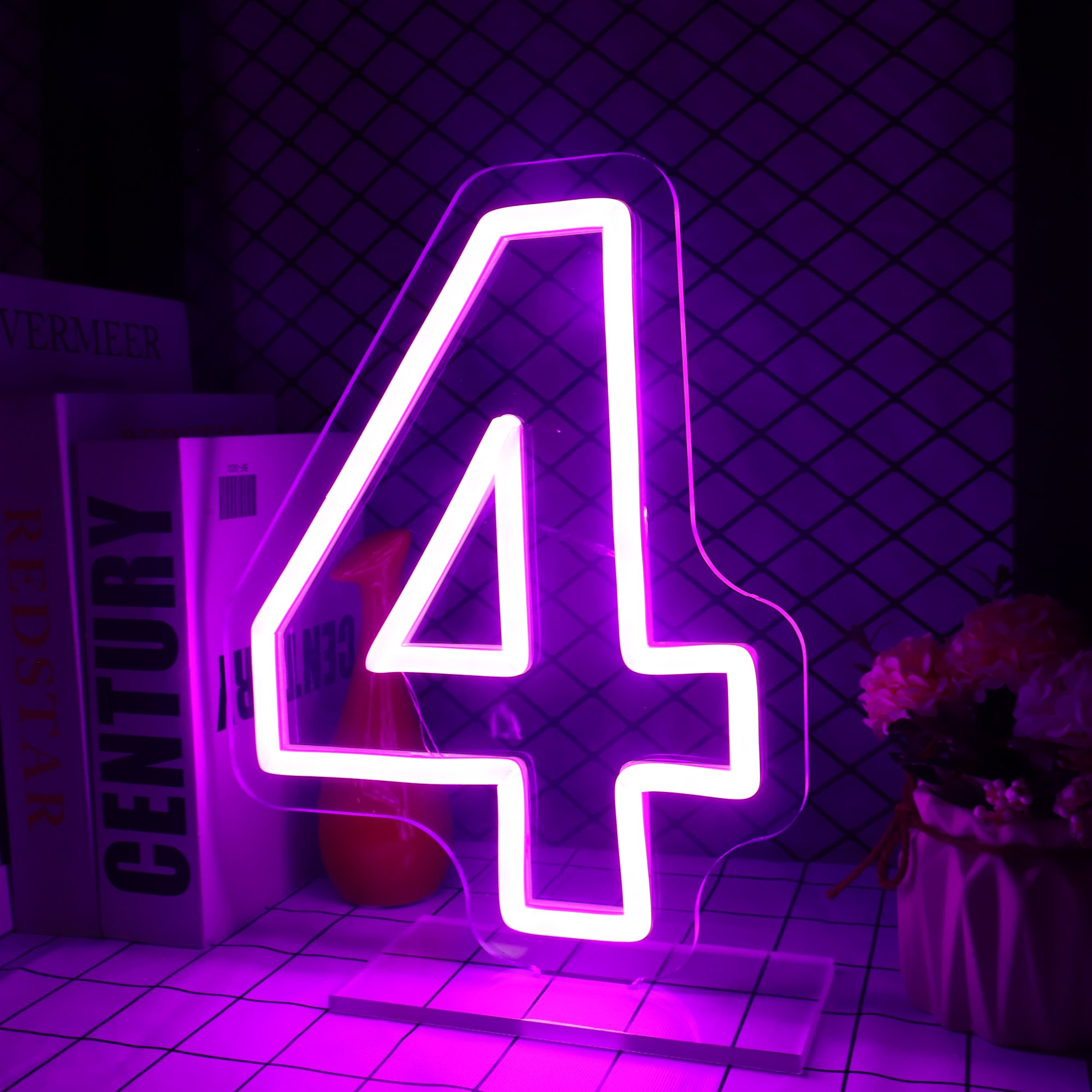 Drop Shipping 2023 Custom Neon Lights Sign Numbers Popular Led Advertising 21 40 Neon Sign With Stand for Wedding Decor
