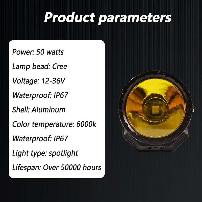 Super Bright 3.5 Inch Spotlight Amber Yellow LED Work Driving Head Universal Fog Light Bike Motorcycle