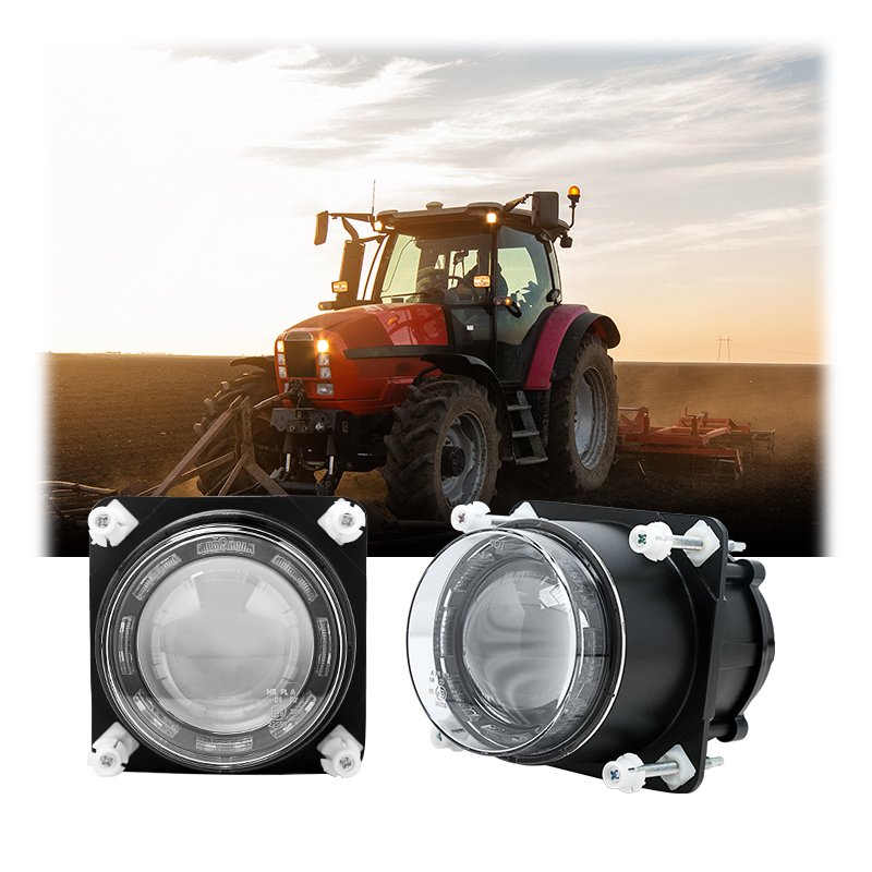 25W 90MM 3.5 Inch LED Tractor Headlamp High Beam with Parking Light for Buses Trucks Tractors ECE Approved
