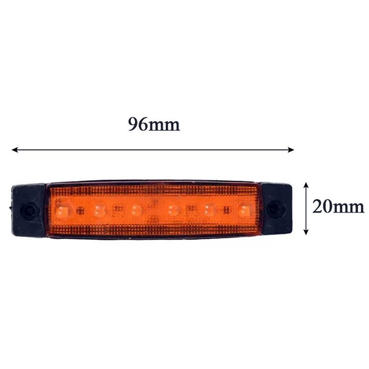 Waterproof 12V-24V 6LED Side Marker Indicator Lights Truck RV Trailer Bus Boat Universal Lights Amber Red Green White Blue