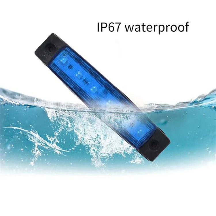 Waterproof 12V-24V 6LED Side Marker Indicator Lights Truck RV Trailer Bus Boat Universal Lights Amber Red Green White Blue