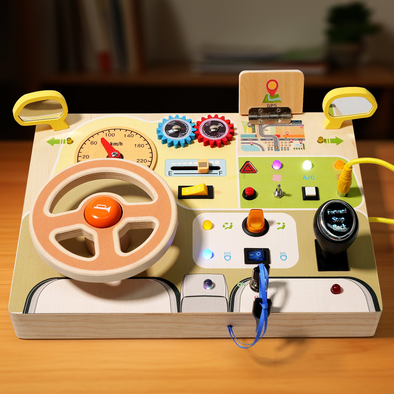 Hot Children's Early Education Electric Sensory Montessori LED Light Socket Switch Busy Board Toys Hands-on Wooden Toys