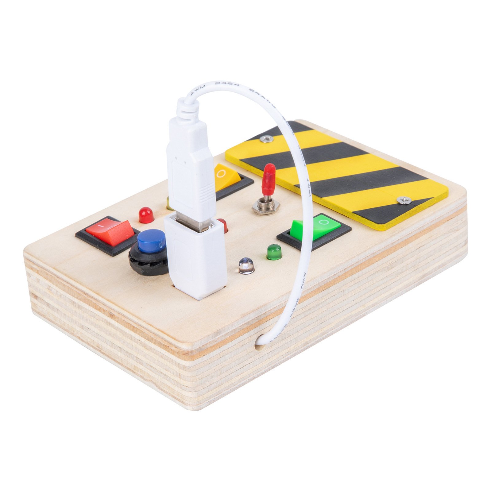 Hot Children's Early Education Electric Sensory Montessori LED Light Socket Switch Busy Board Toys Hands-on Wooden Toys