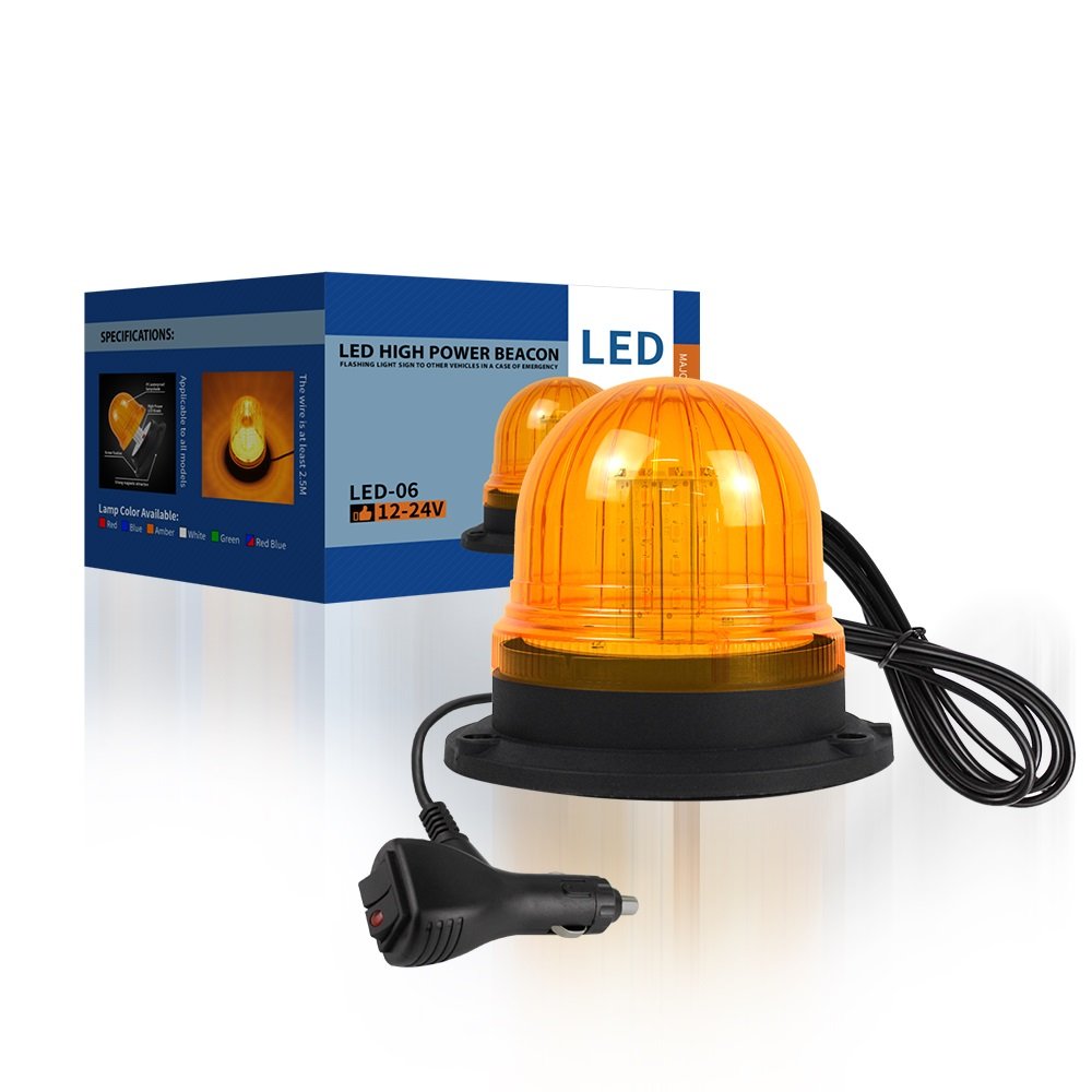 40 LED Warning Lights Strobe Beacon Light Rooftop Emergency Warning Hazard Amber for School Bus Truck Forklift