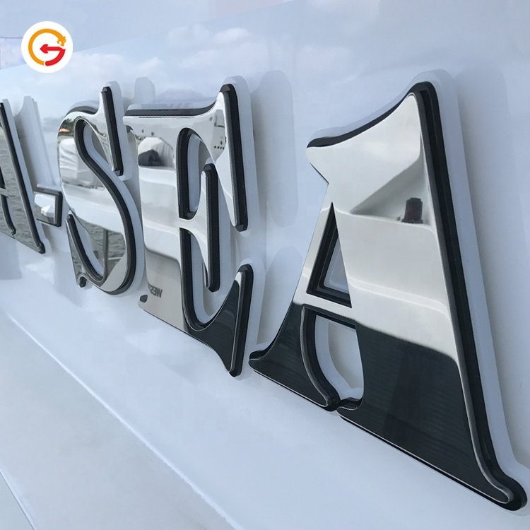 JAGUARSIGN Manufacturer Custom 316L Stainless Steel Backlit LED Signage Custom Backlit Yacht Sign Letters Illuminated Boat Name