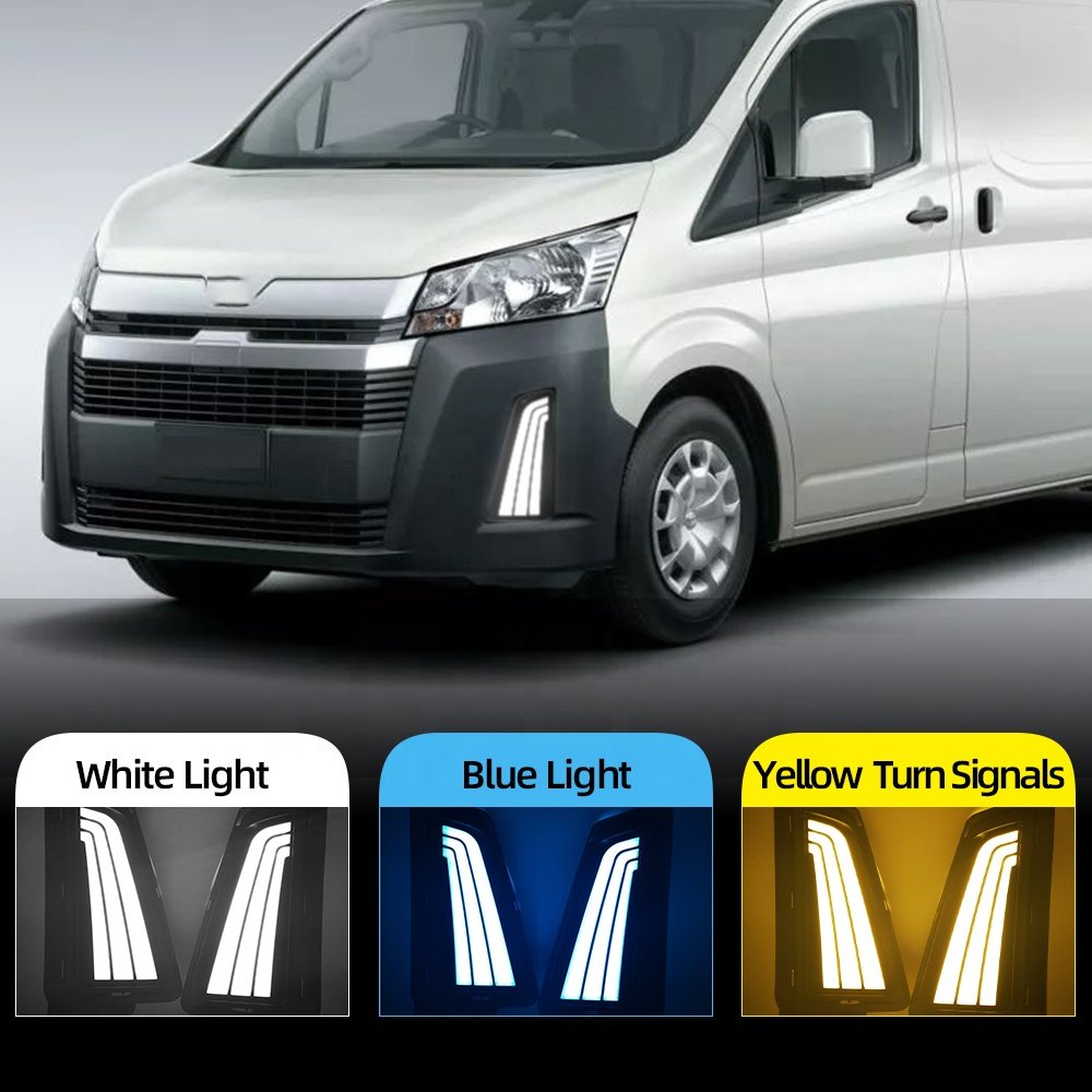 To Yota NEW Hiace 2019 2020 12V Car LED DRL Daytime Running Light Fog Lamp Auto Bus Van Parts Vehicle Accessories Indicator