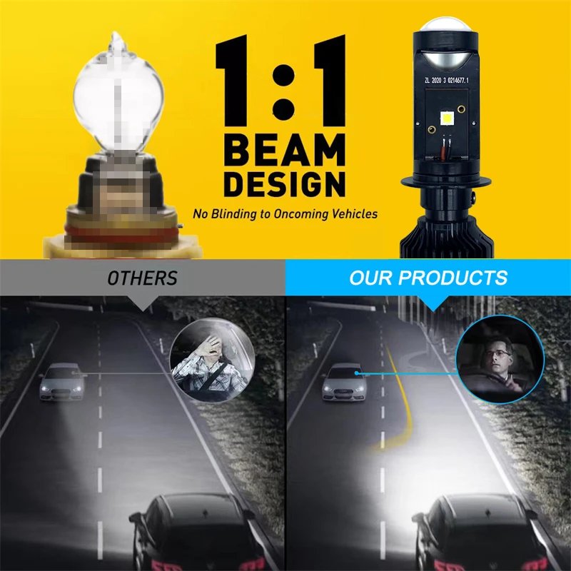 New Y10 Super Bright Projector Led Headlight Lens Mini H4 Led H7 Laser Headlight Bulbs 20000lm Bi Car Led Projector Lens Y10