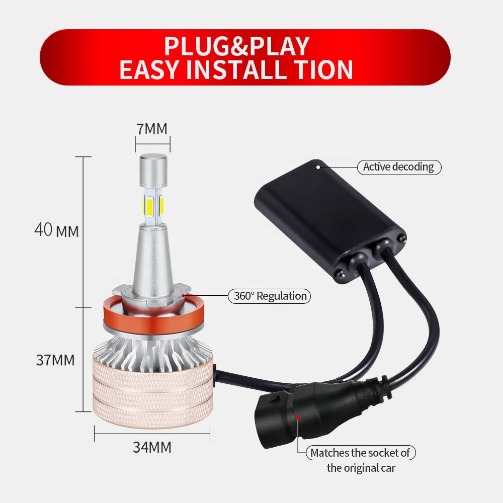 New H7LED Car Front Headlight Modification Accessories H4 55W High Power Car LED Headlight Light Bulb
