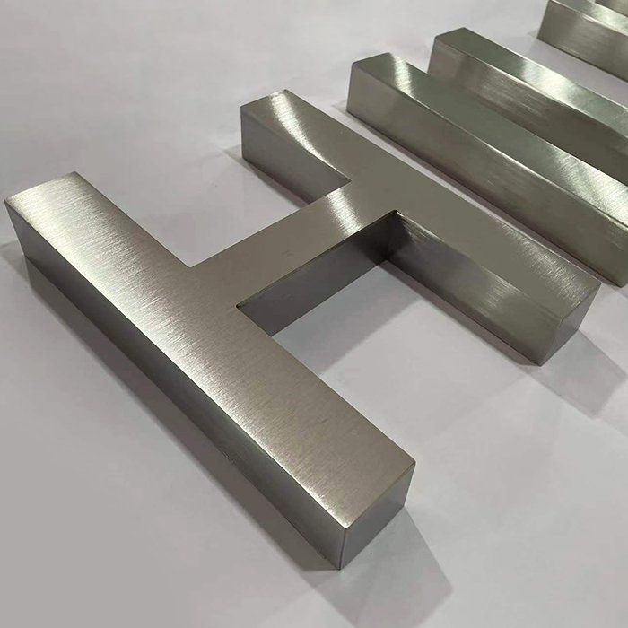 Custom Outdoor Welding Logo Signgae 3D Brushed Stainless Steel Metal Laser Cutting Letters Sign for Decoration