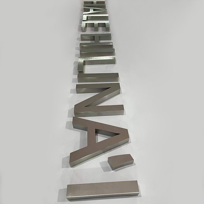 Custom Outdoor Welding Logo Signgae 3D Brushed Stainless Steel Metal Laser Cutting Letters Sign for Decoration