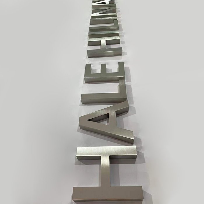 Custom Outdoor Welding Logo Signgae 3D Brushed Stainless Steel Metal Laser Cutting Letters Sign for Decoration