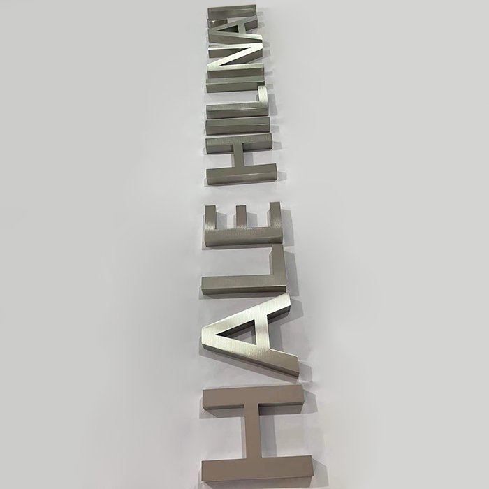 Custom Outdoor Welding Logo Signgae 3D Brushed Stainless Steel Metal Laser Cutting Letters Sign for Decoration