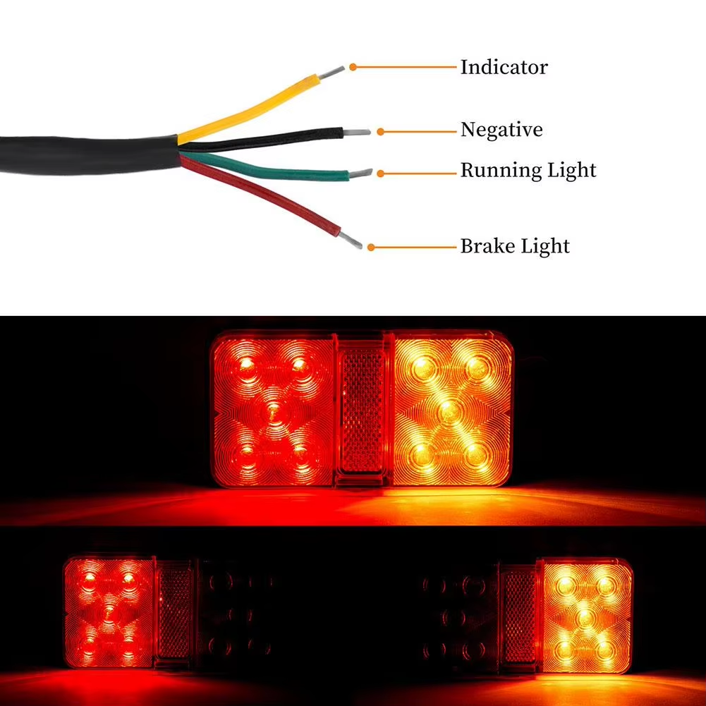 12V 2W 10 LED Truck Car Trailer Rear Tail Light Stop Indicator Lamp Taillight Turn Signal Waterproof Shockproof Lights