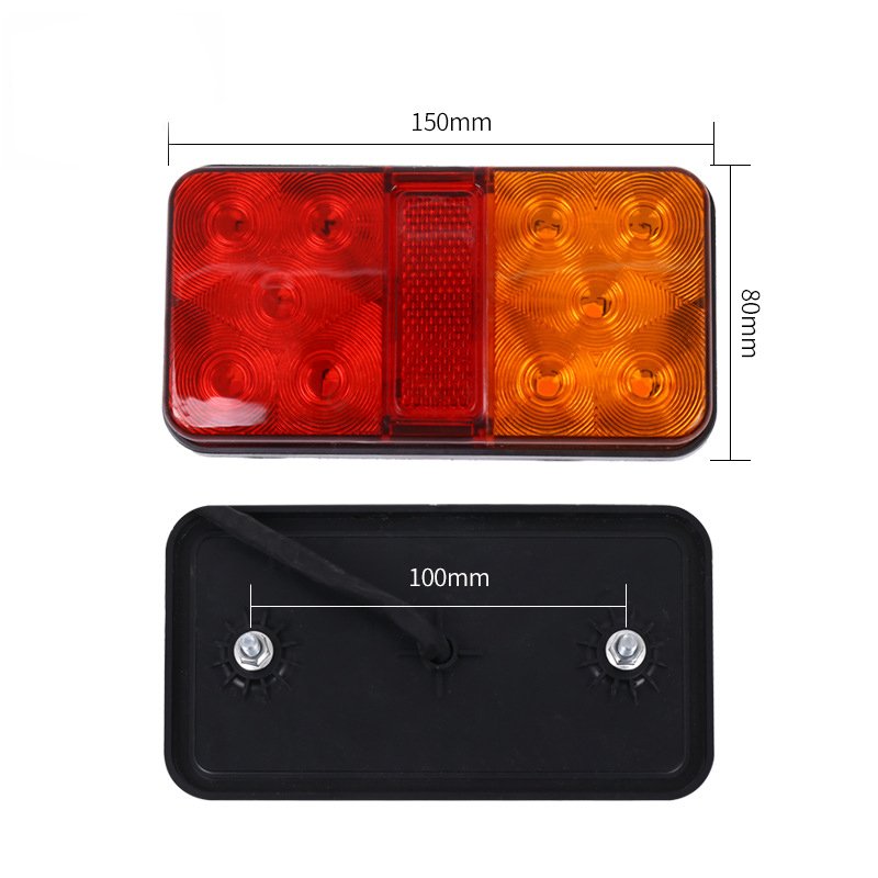 12V 2W 10 LED Truck Car Trailer Rear Tail Light Stop Indicator Lamp Taillight Turn Signal Waterproof Shockproof Lights