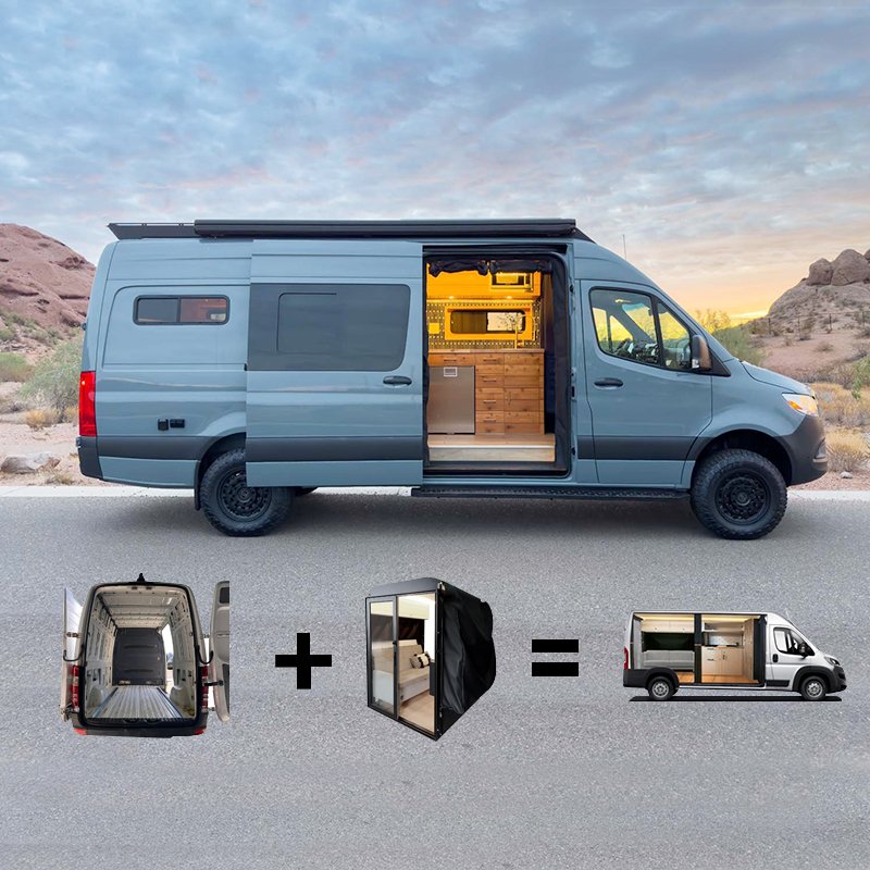 High Standard Removable Camper Van Modules Vw Bus Slide in Camper Diy Interior Sprinter Van Conversion Campervan Offroad