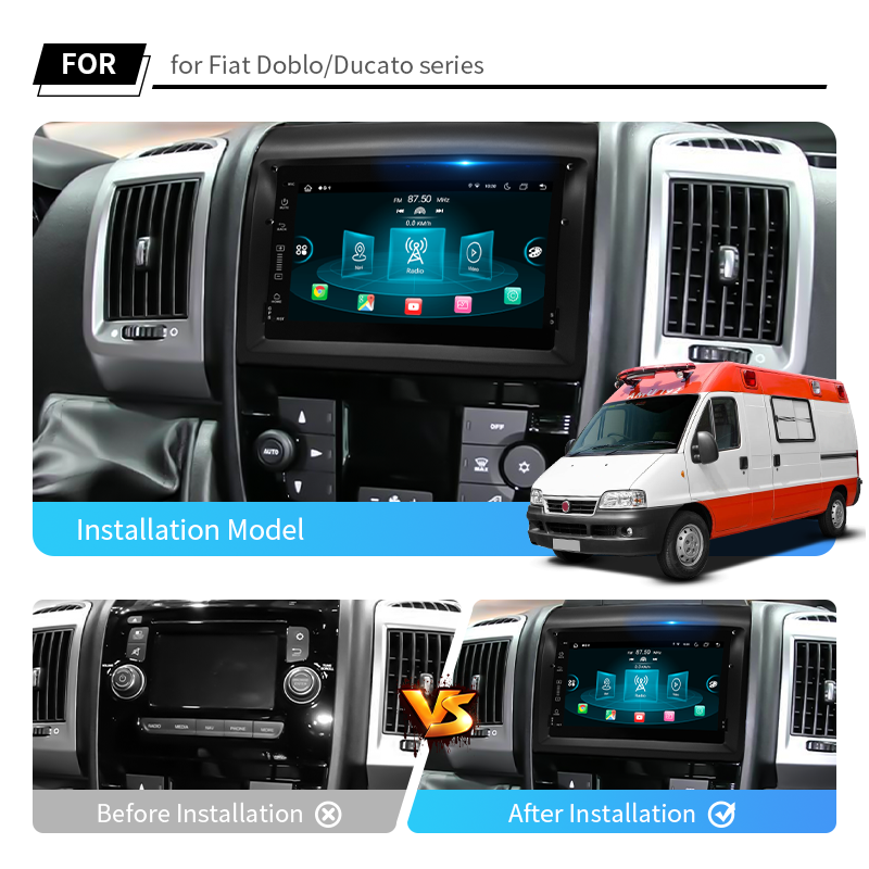 Android Latest Version Car Radio for Fiat Business Car Ducato/Doblo/Fiorino/Peugeot Boxer/Citroen Jumper Auto Stereo DVD Player