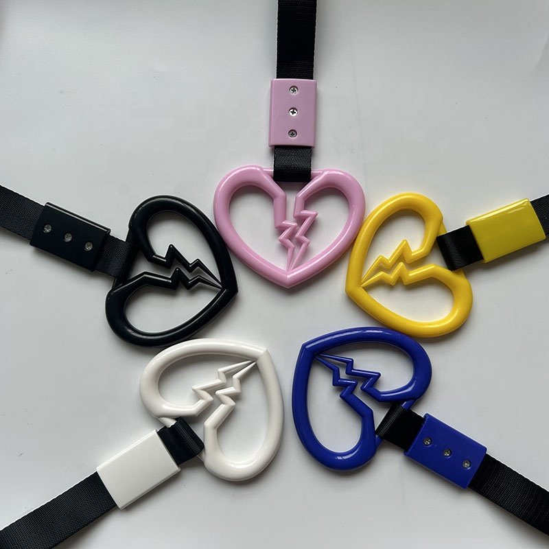 JDM Style Demon Broken Heart Tsurikawa Ring Car Warning Subway Train Bus Handle Strap Heart