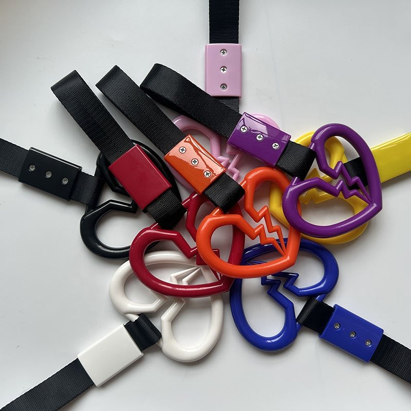 JDM Style Demon Broken Heart Tsurikawa Ring Car Warning Subway Train Bus Handle Strap Heart