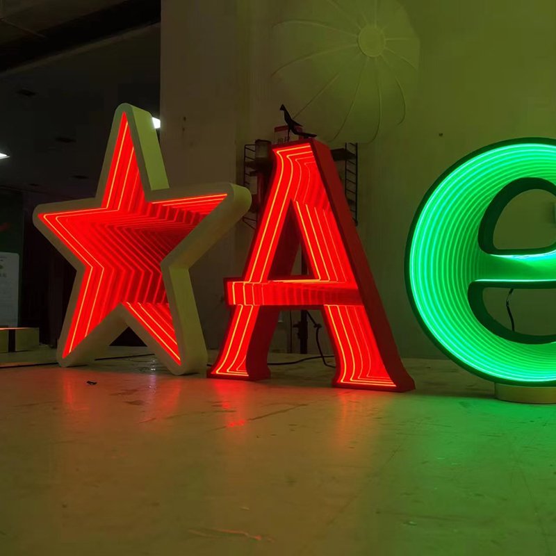 Custom LED Track Channel Letter for Unique and Stylish Wall Signs,3D LED Infinity Mirror Business Sign,Beauty Salon Wall Decor