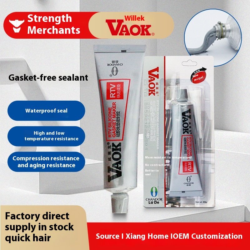 Willick 85g Gasket-Free Silver Glue for Car Engine Repair Adhesive High Temperature Resistant Insulation Silicone Sealant