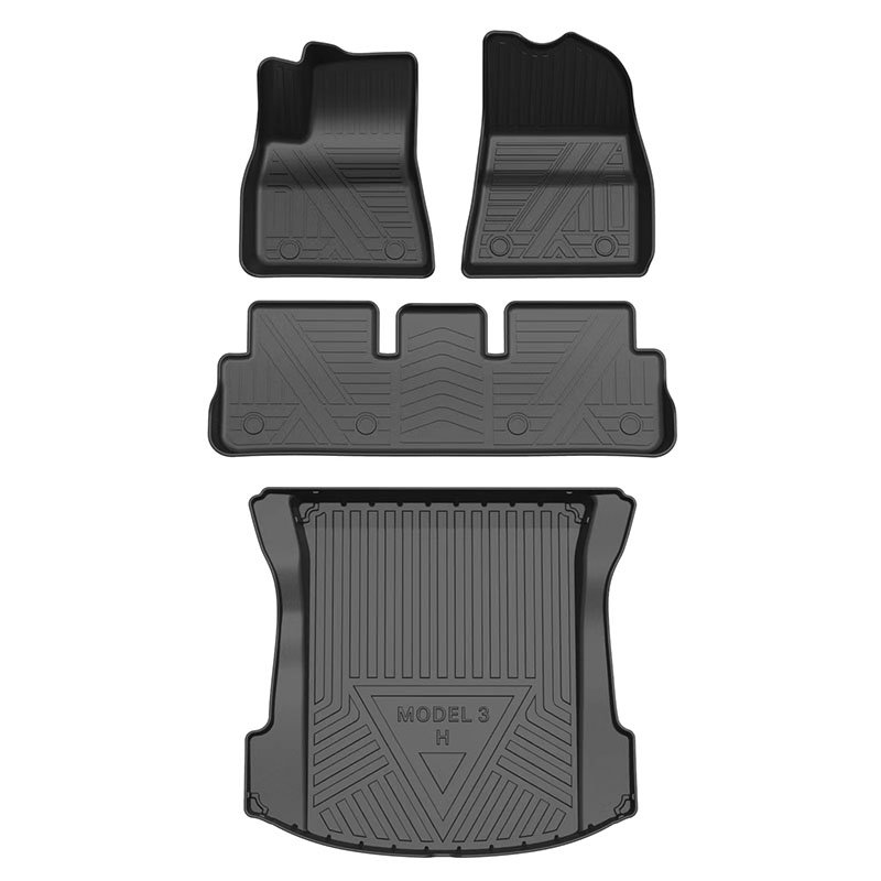 2024 Latest Eco-friendly 3/6Pieces Perfect 3D TPE Anti Slip Car Carpet Floor Mats Custom Wholesale Dodge Highlander Models