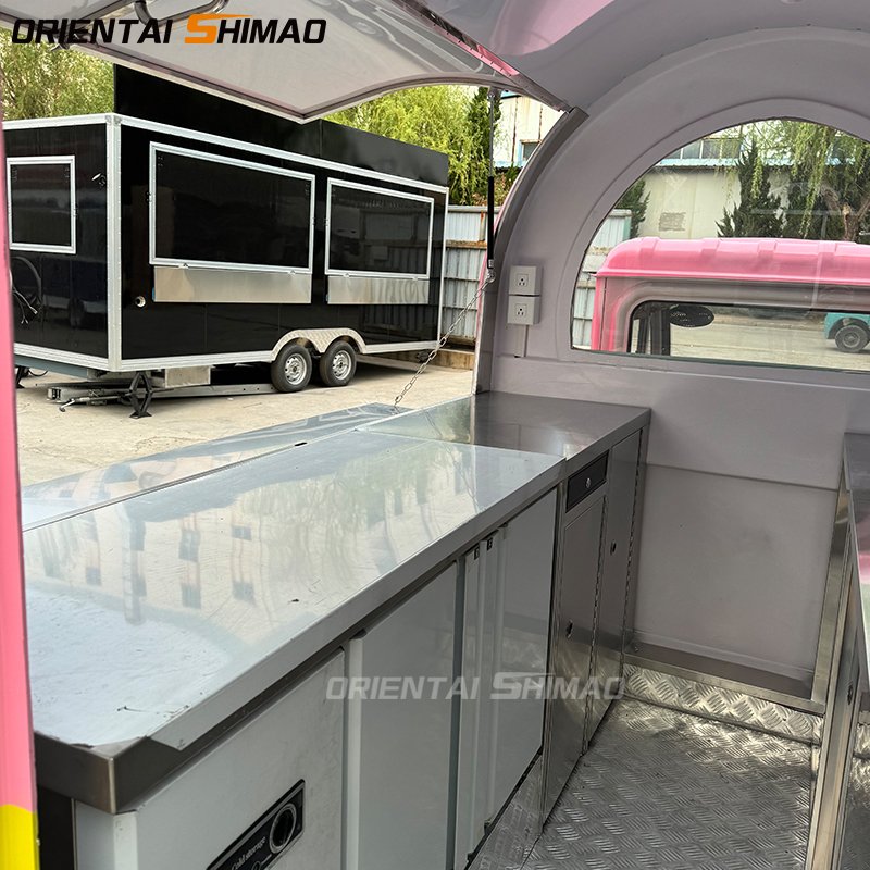 China Electric Van Bus bar Bbq Trailer caravan Mobile Tricycle 3 Wheels Electric Concession Food Truck