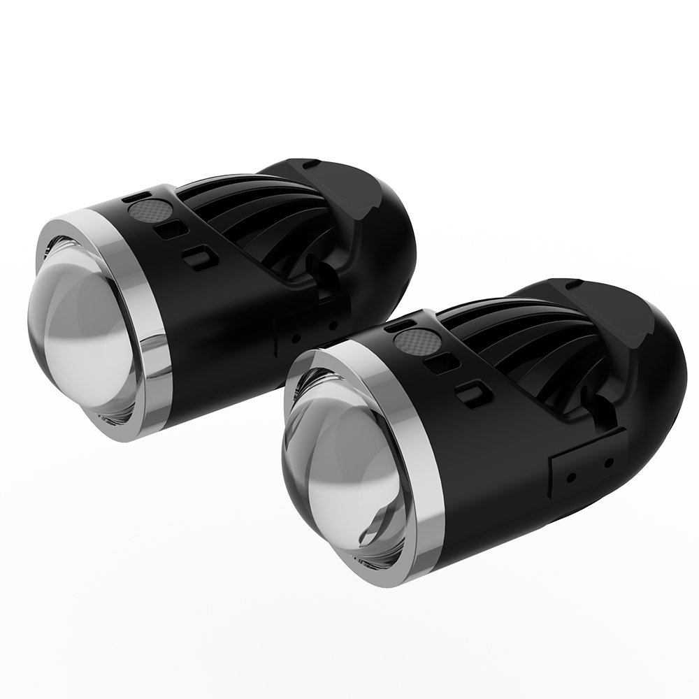 GPNE F180X Fog Headlights 80W Tri-color 2inch Bi Led Projector Lens Car Led Headlight Biled Len Fog Projector for Universal