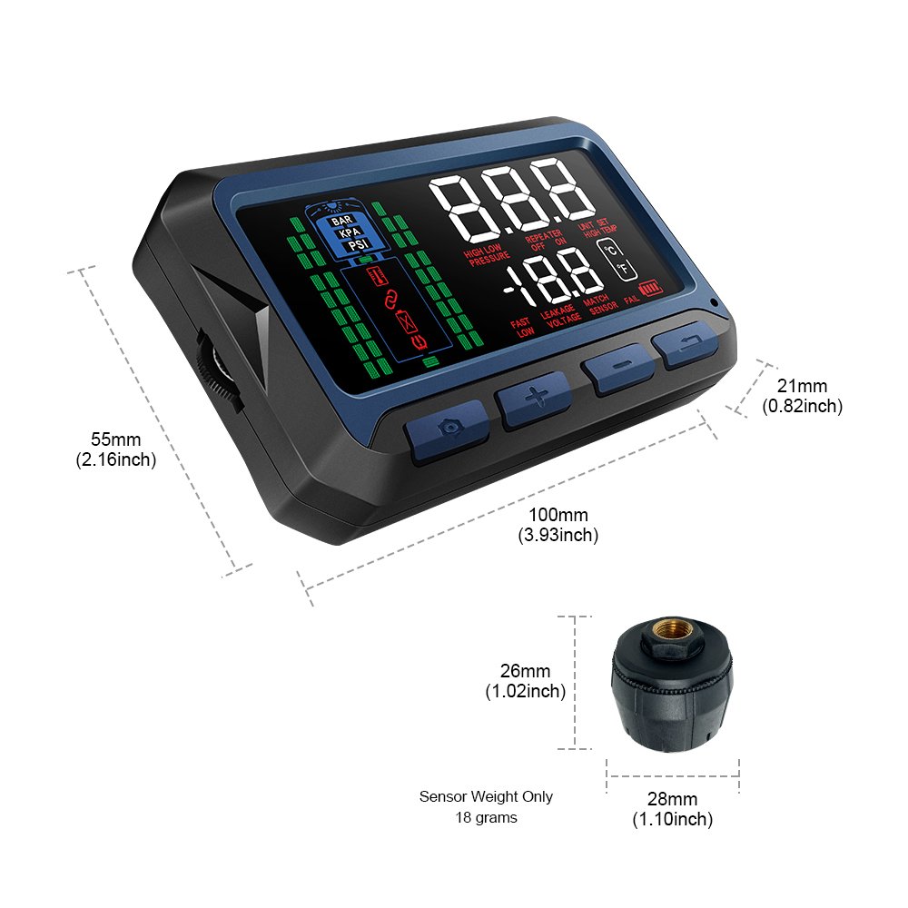 New Arrival Heavy Duty 12-Wheel Truck and RV TPMS Sensor 433.92Mhz Tire Pressure Monitoring System for Trailer Tyres