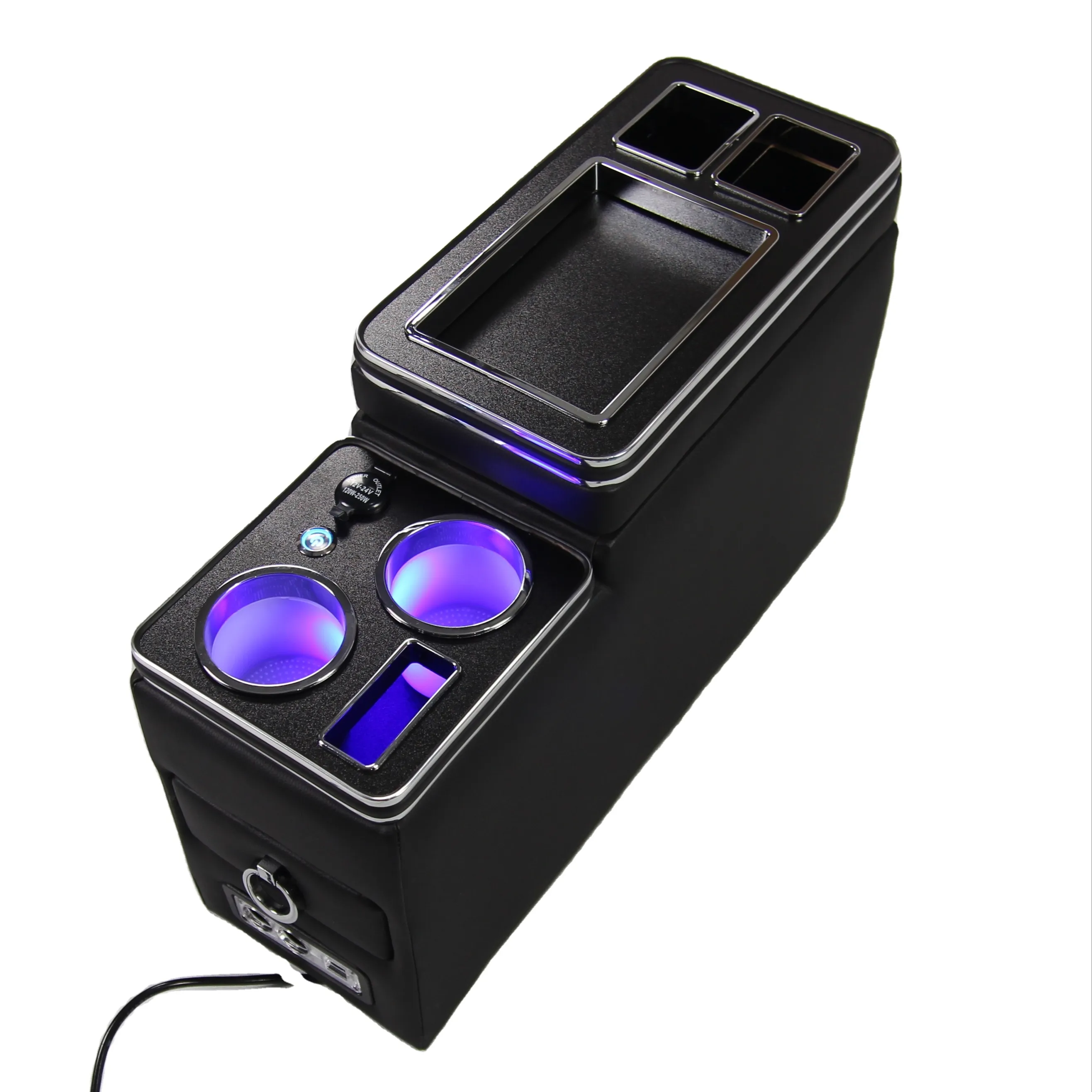 Multi-functional Console Box Car Multiple Storage Spaces Drink Holder Armrest Storage Interior for Large Vehicles Ride Included