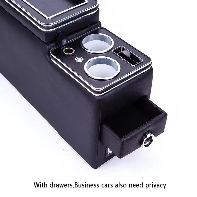 Multi-functional Console Box Car Multiple Storage Spaces Drink Holder Armrest Storage Interior for Large Vehicles Ride Included