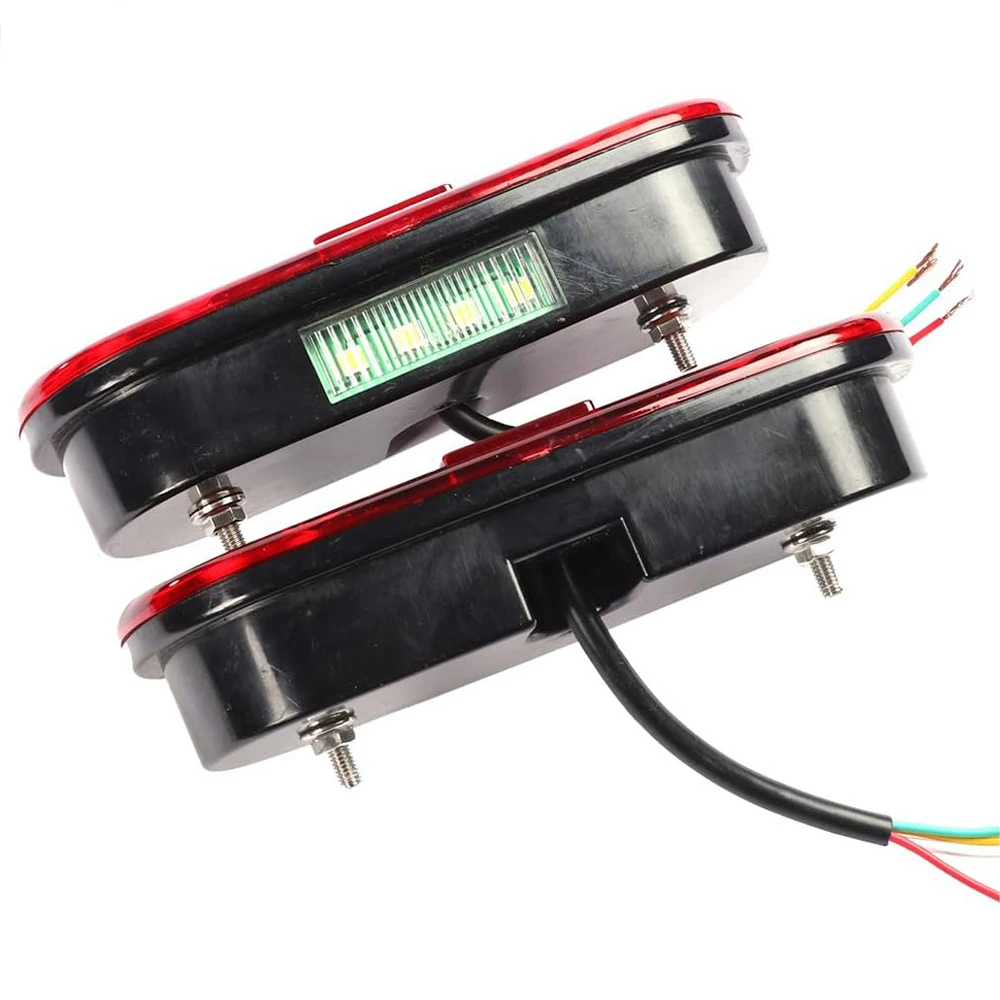 ECE E-MARK 12V Trailer Rear Lights Set Brake Light for Caravan Van Truck Yellow+Red LED Stop Warning Indicator Lamps
