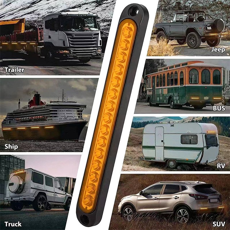 15 LED Trailer Brake Tail Light LED Bar Stop Turn Tail Lights Waterproof Brake Strip Red Light for Boat Truck RV UTV ATV