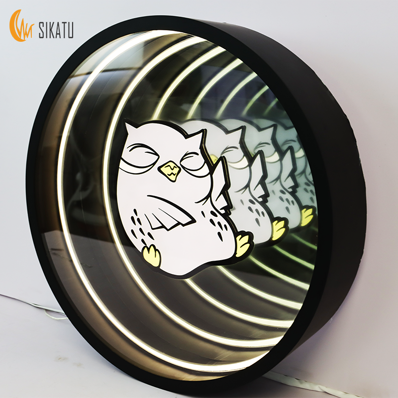 Wholesale Advertising 3D Decorative Neon Led Infinity Mirror Light Sign Display Abyss Mirror 3D Infinite Led Signs Business Bar