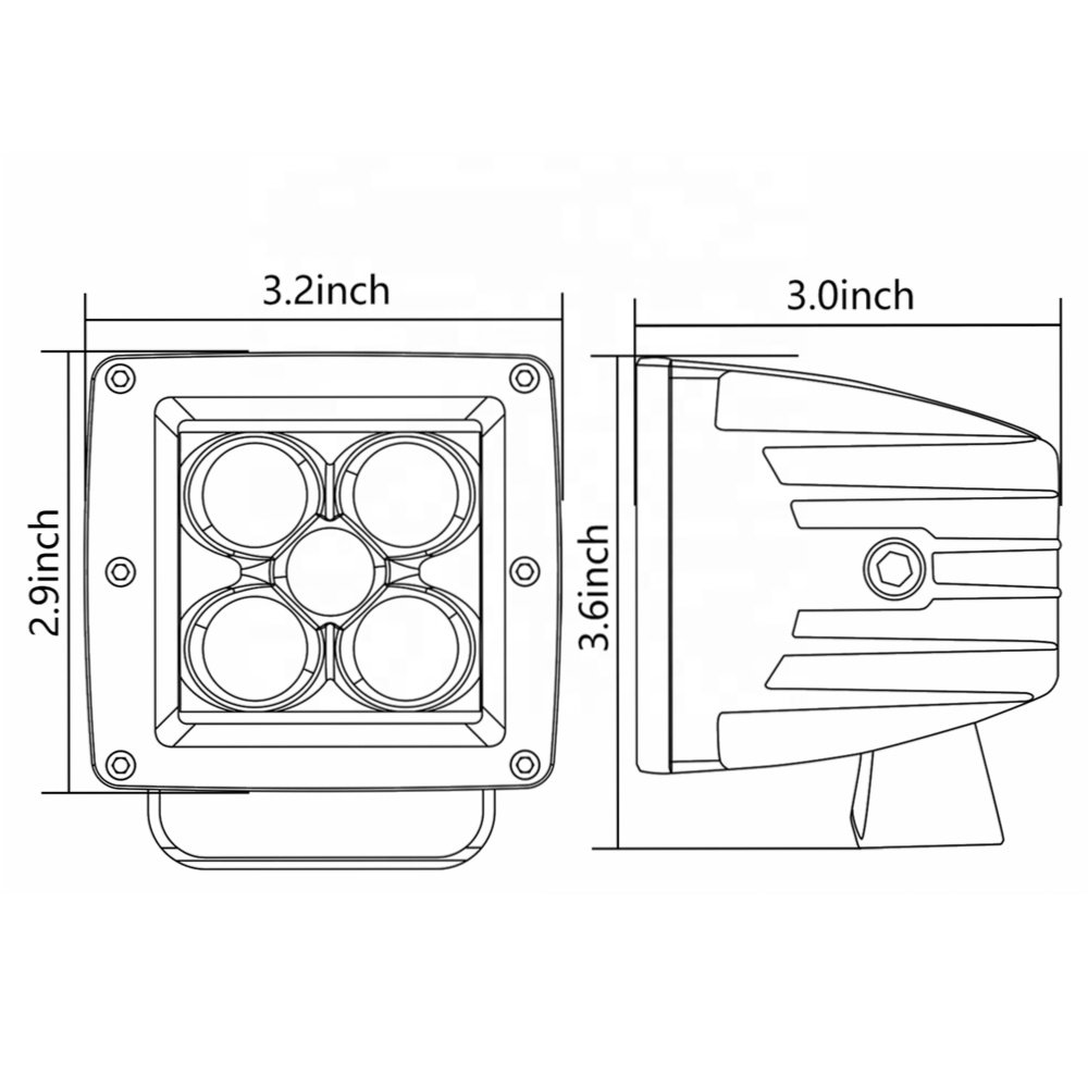 3 Inch 50W Spot LED Pods Offroad Driving Lights Fog Lights Square LED Work Light for Trucks SUV ATV UTV