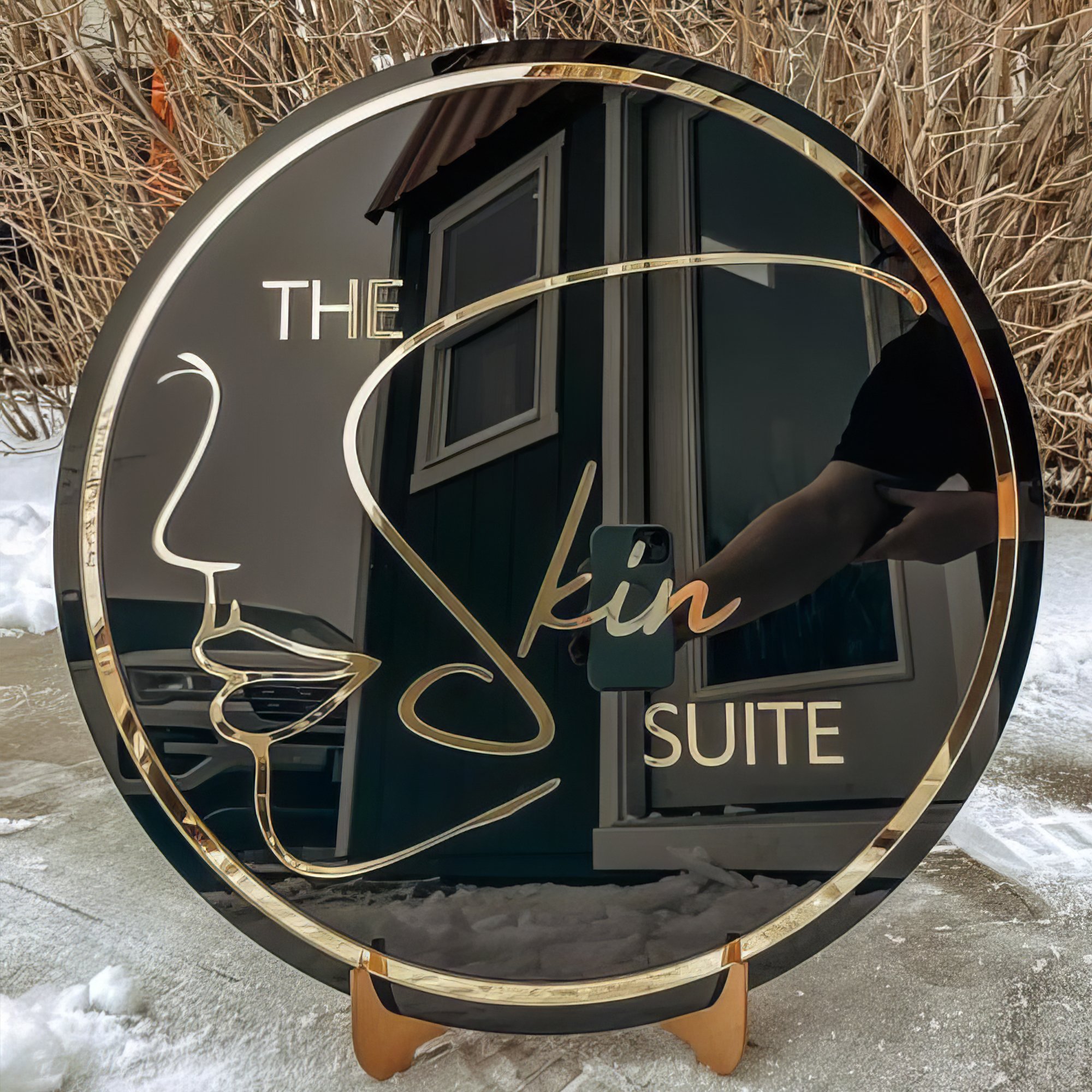 Led Sign Board Logo Signboard Wall Signs Custom 3D Light up Letters Signs Circle for Nails Spa Hair Salon Studio