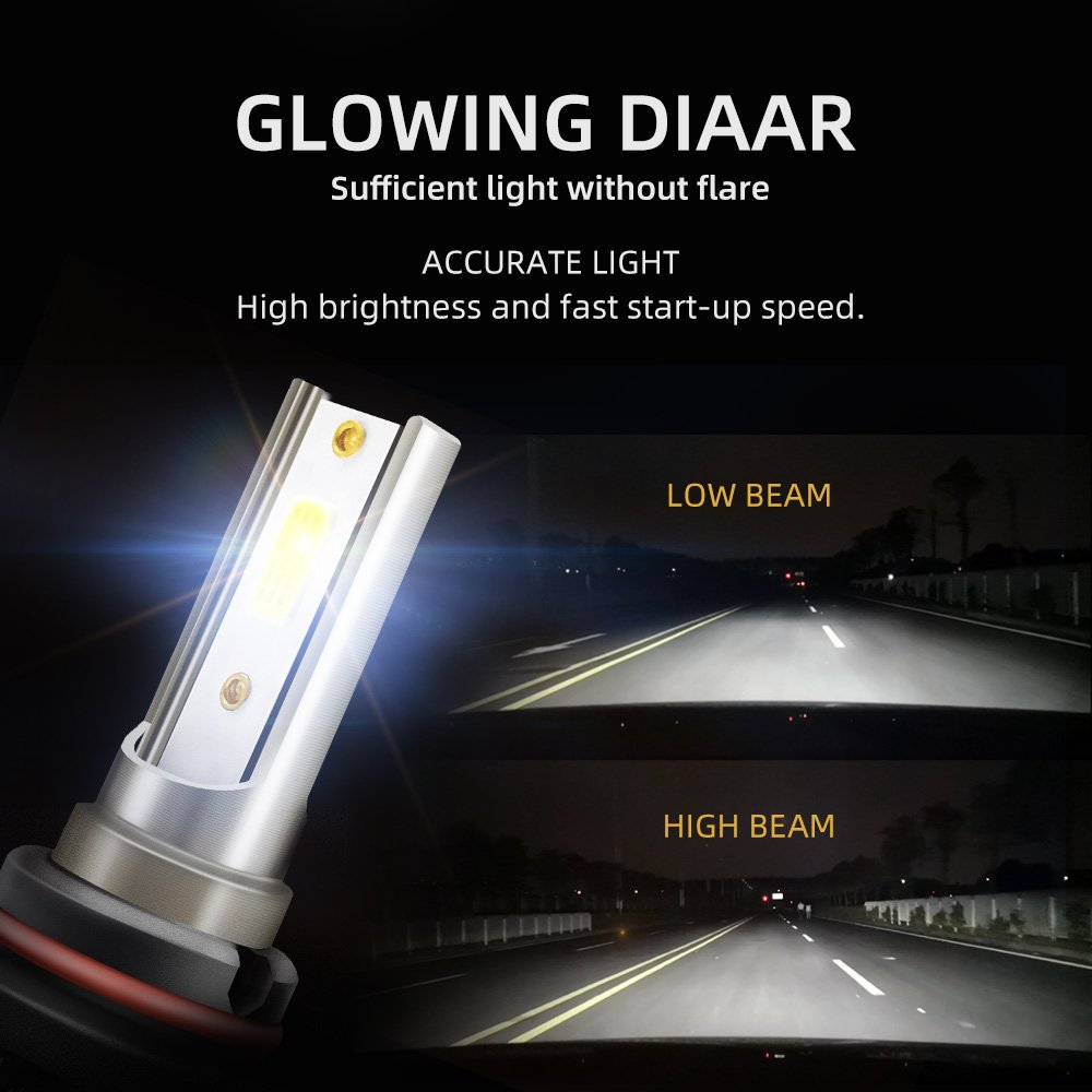 Roadsun Led Lighting for Vehicle 50W 6000K 12V Car Accessories HB3 HB4 H1 H7 9005 9006 H4 Led Headlight Bulb H11 Fog Lamp