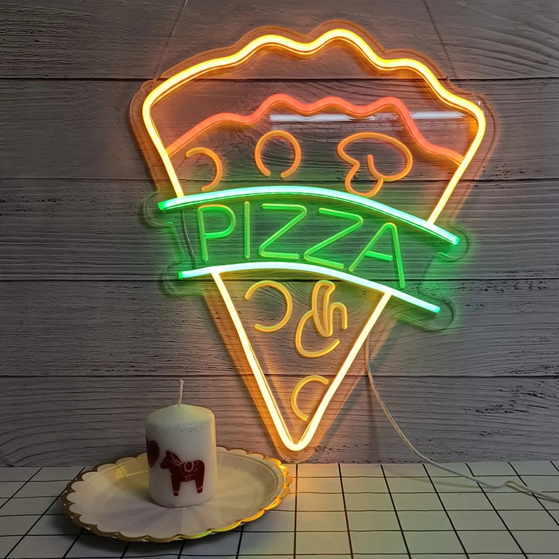 Remote Control Custom Neon Led Sign Pizza Personalized LED Sign Night Light Shop Pub Restaurant Wall Home Decor