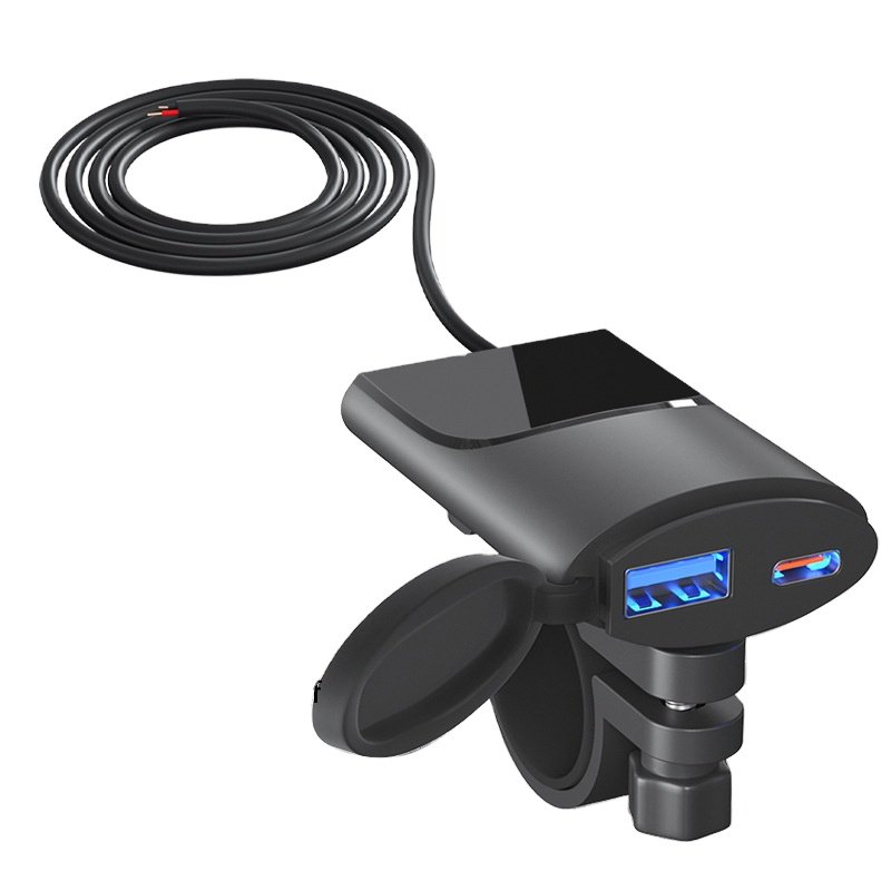 QC3.0 Charger Waterproof 12V Power Dual Port Type-C USB Mobile Phone Charger for Other Motorcycle Universal Accessories