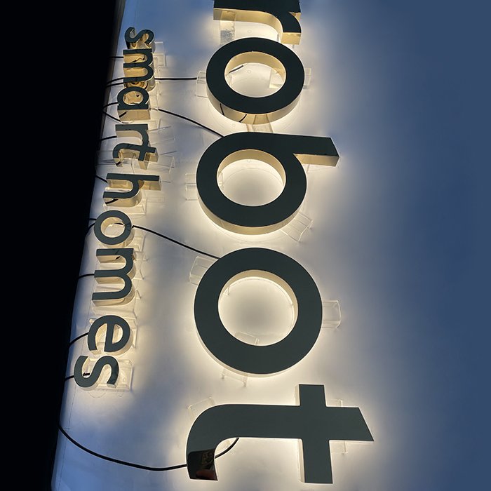 Wholesale 304 Stainless Steel Add Your logo Backlit Led Reverse Channel Letters Light up Metal Signs