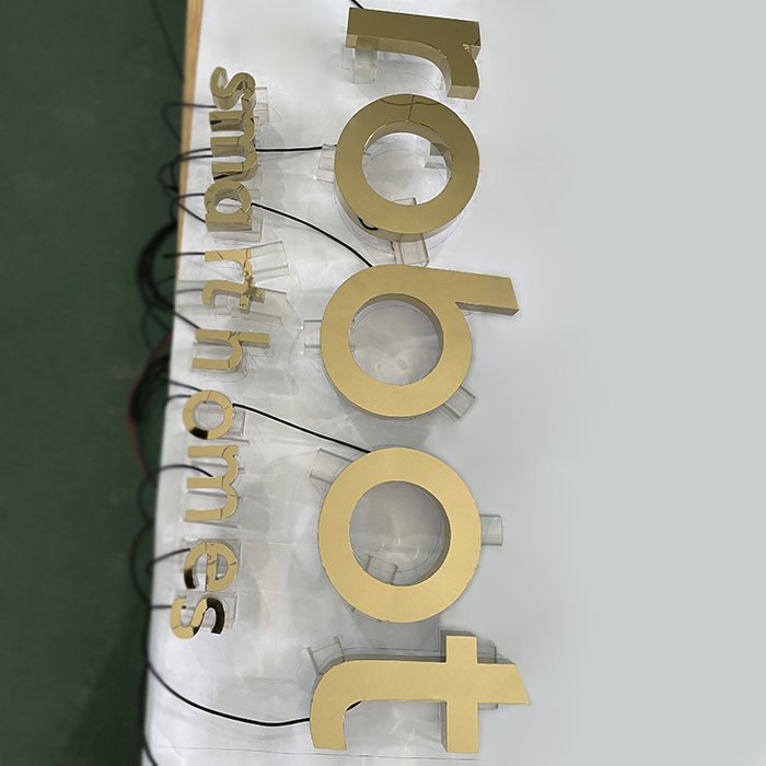 Wholesale 304 Stainless Steel Add Your logo Backlit Led Reverse Channel Letters Light up Metal Signs