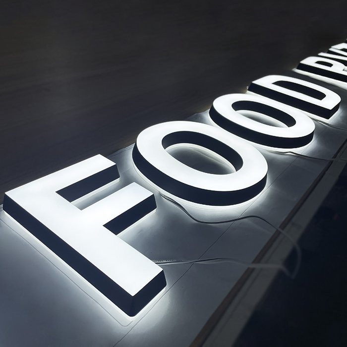 Custom 3D Acrylic Letters Business Logo Outdoor Car Application Neon Light Backlit Letter LED Sign Acrylic Cutting Fabricated